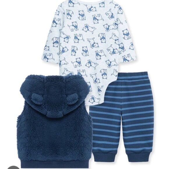 Little Me Baby Puppy 3 Piece Vest Set - Picture 3 of 11